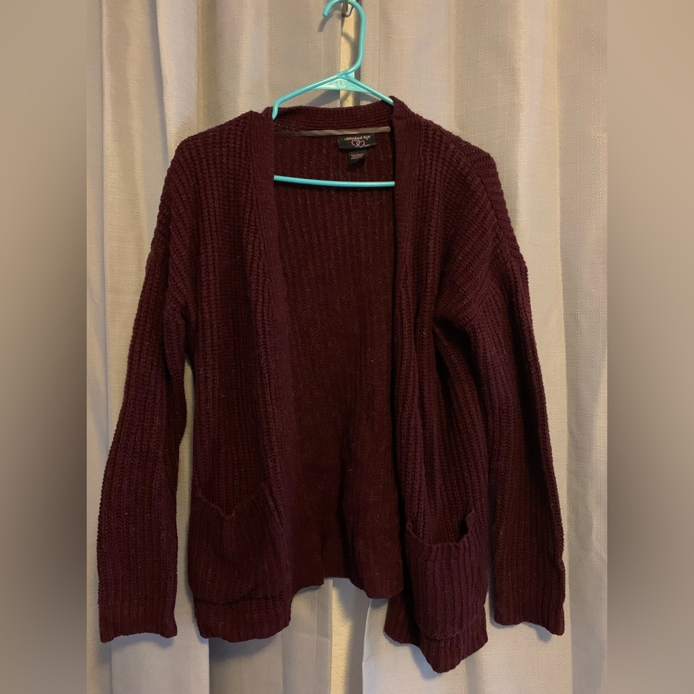 Maroon Knit Cardigan